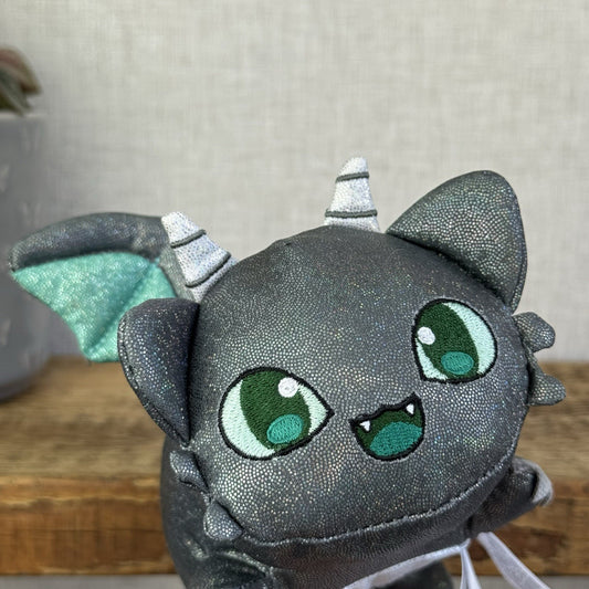 Aphmau MeeMeows - Dragon Cat Grey/Green Sparkly Plush Collectible 5"