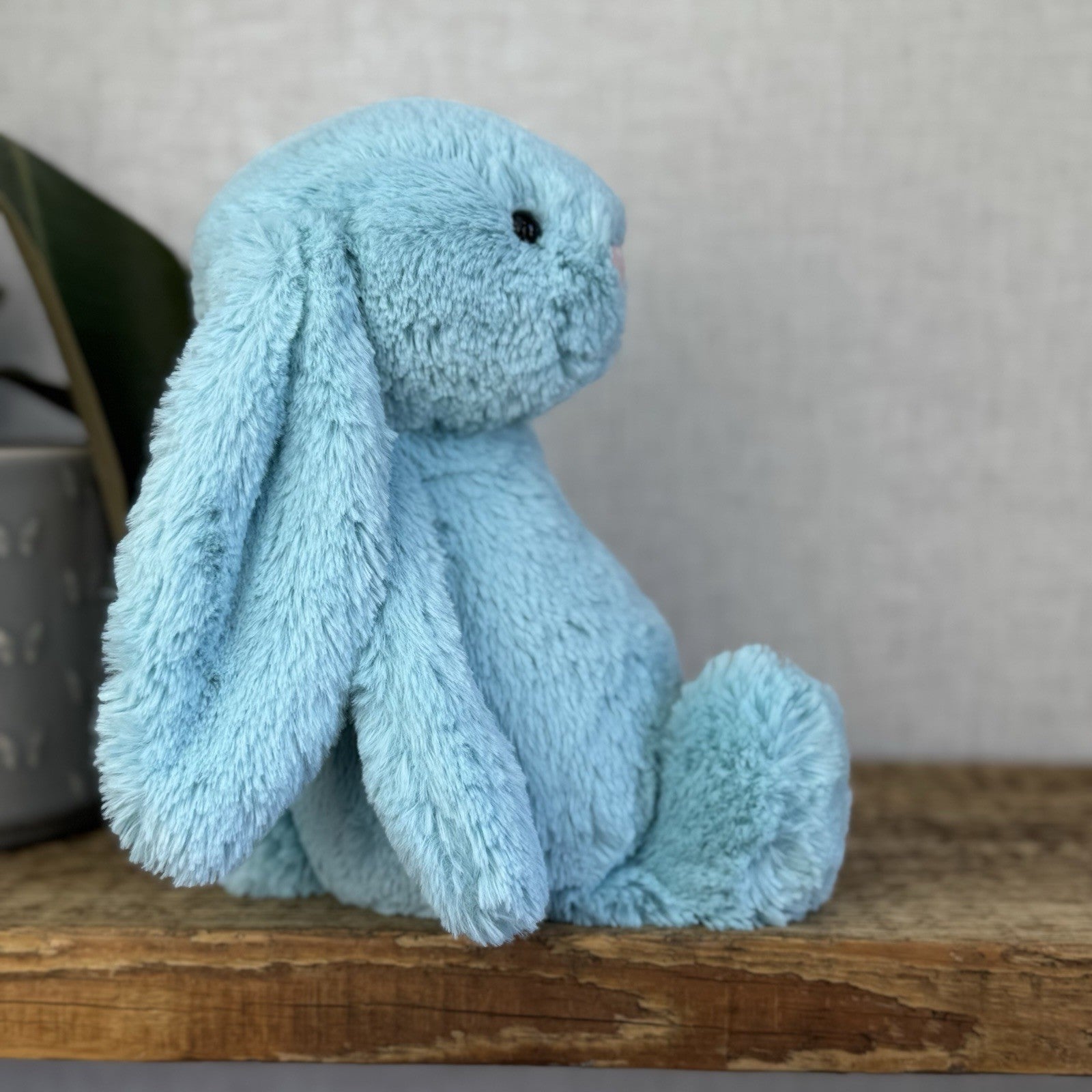 Jellycat Medium Bashful Aqua Bunny - Aqua Bunny Rabbit Bright Blue Medium 12”