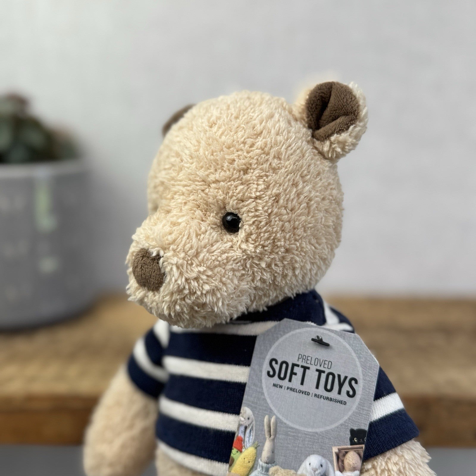 Jellycat Breton Bear - Little Jellycat Textured Bear Navy Striped Jumper NWOT