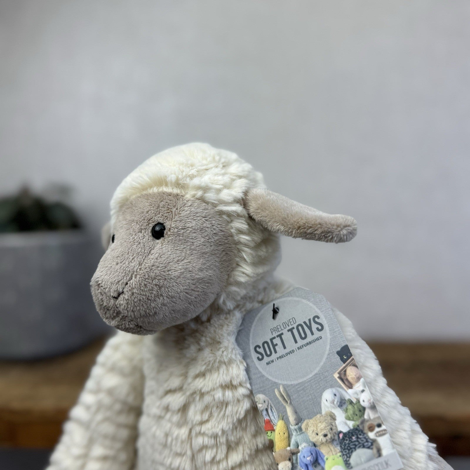 Jellycat Medium Fuddles Sheep Lamb Textured Zara Edition Soft Toy Beanie 12"