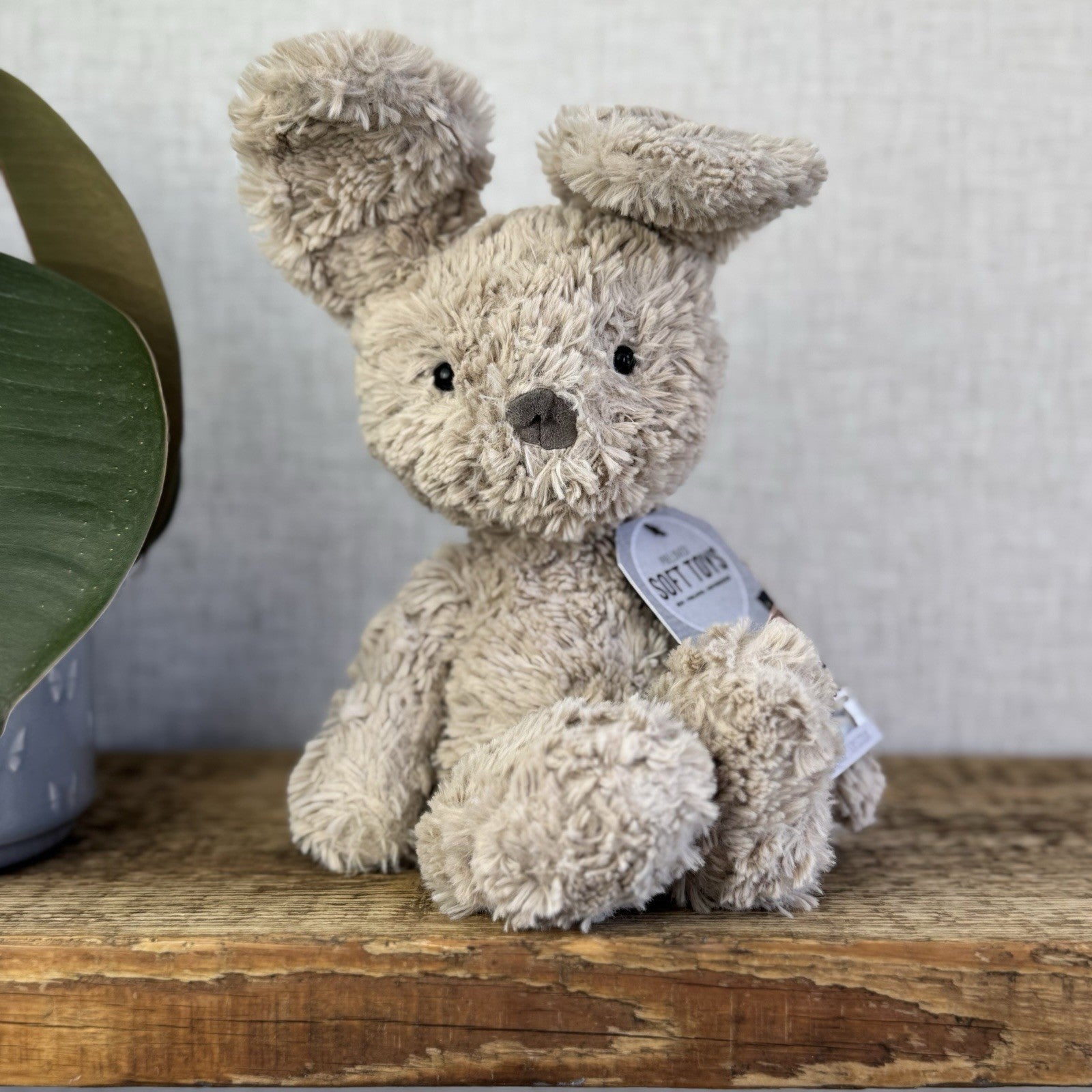 Jellycat Beige Iggle Squiggle Mumble Bunny Rabbit - Small Textured Beanie 10"
