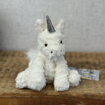 Jellycat Tiny Fuddlewuddle Unicorn- Tiny Baby Fluffy White & Silver Unicorn 5"