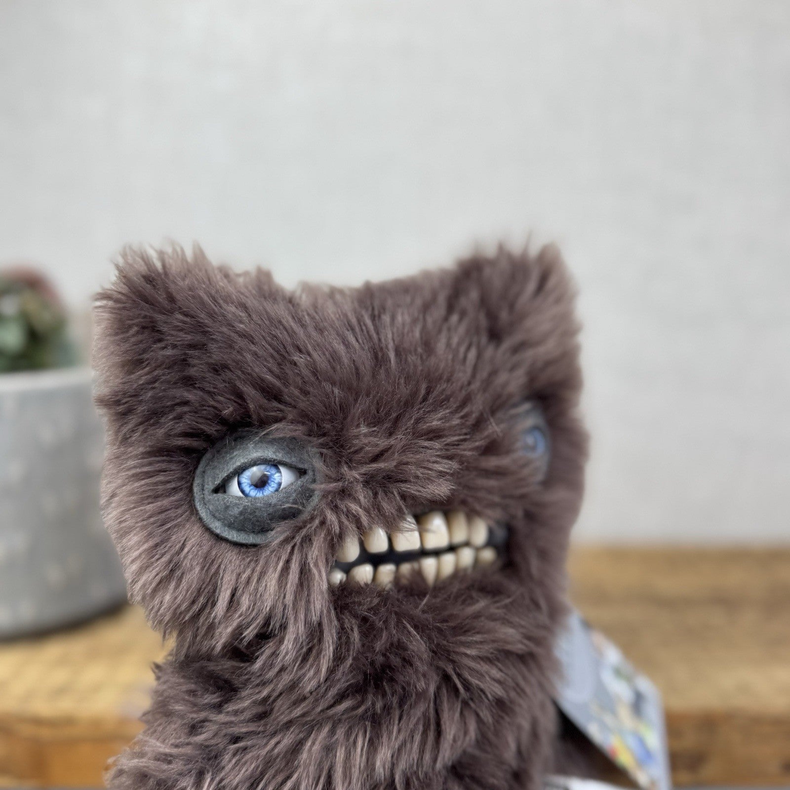 Fuggler Munch Munch - Brown Fluffy Blue Eyed Funny Ugly Monster Retired
