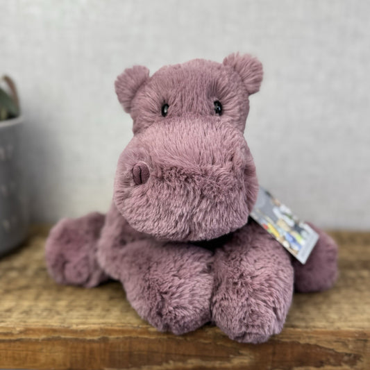 Jellycat Medium Huggady Hippo - Floppy Hippo  Purple Plush Soft Toy 10" (#2)