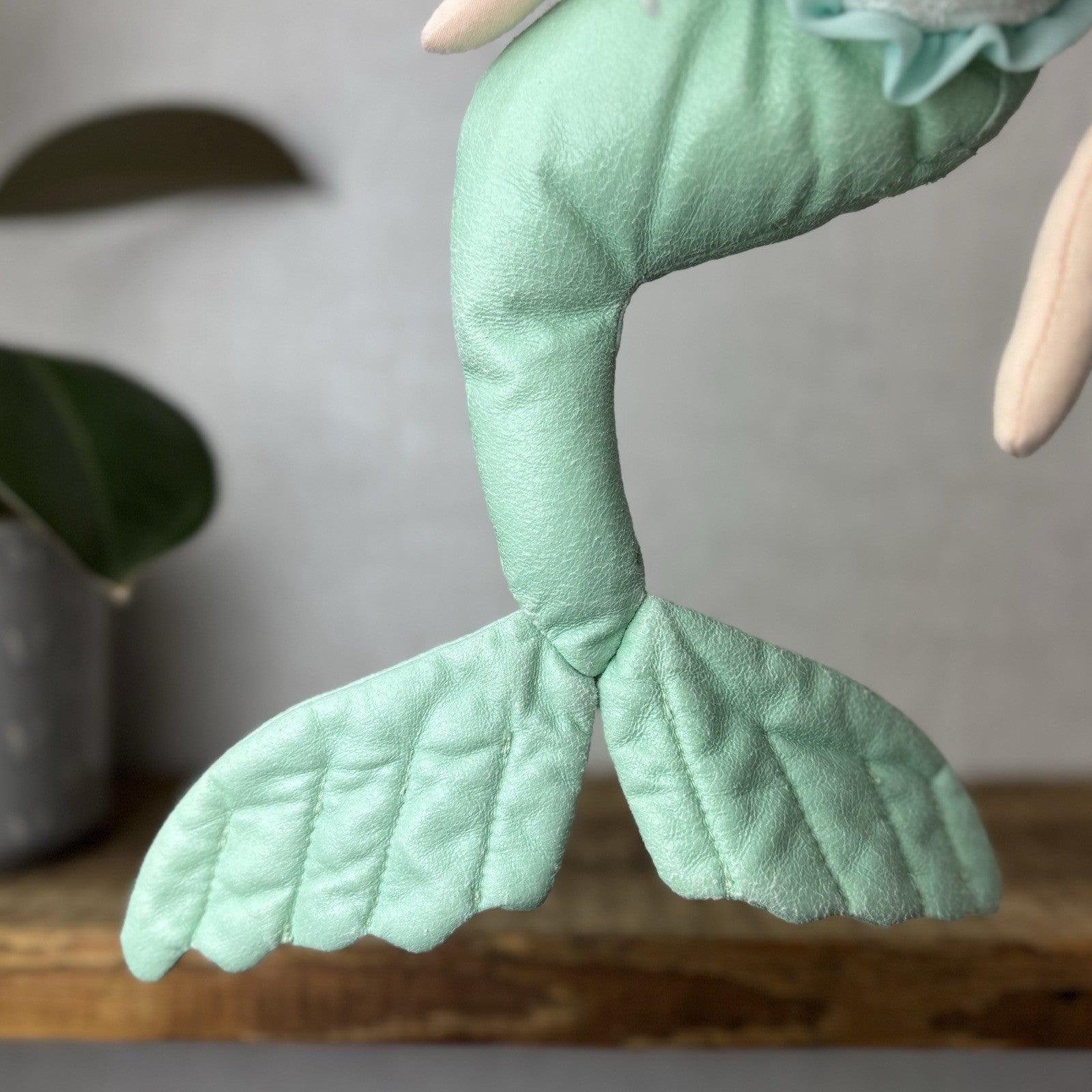 Jellycat London Maddie Shellbelle Mermaid Plush Doll Vinyl Green Tail Rare 16"