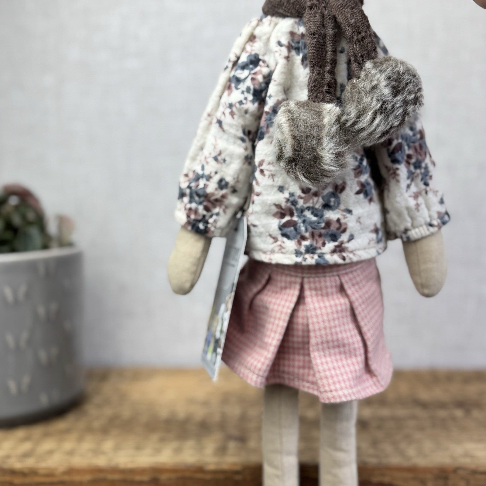 Maileg Medium Winter Rabbit Girl - Red Knit Dress & Fur Boots Retired 2014