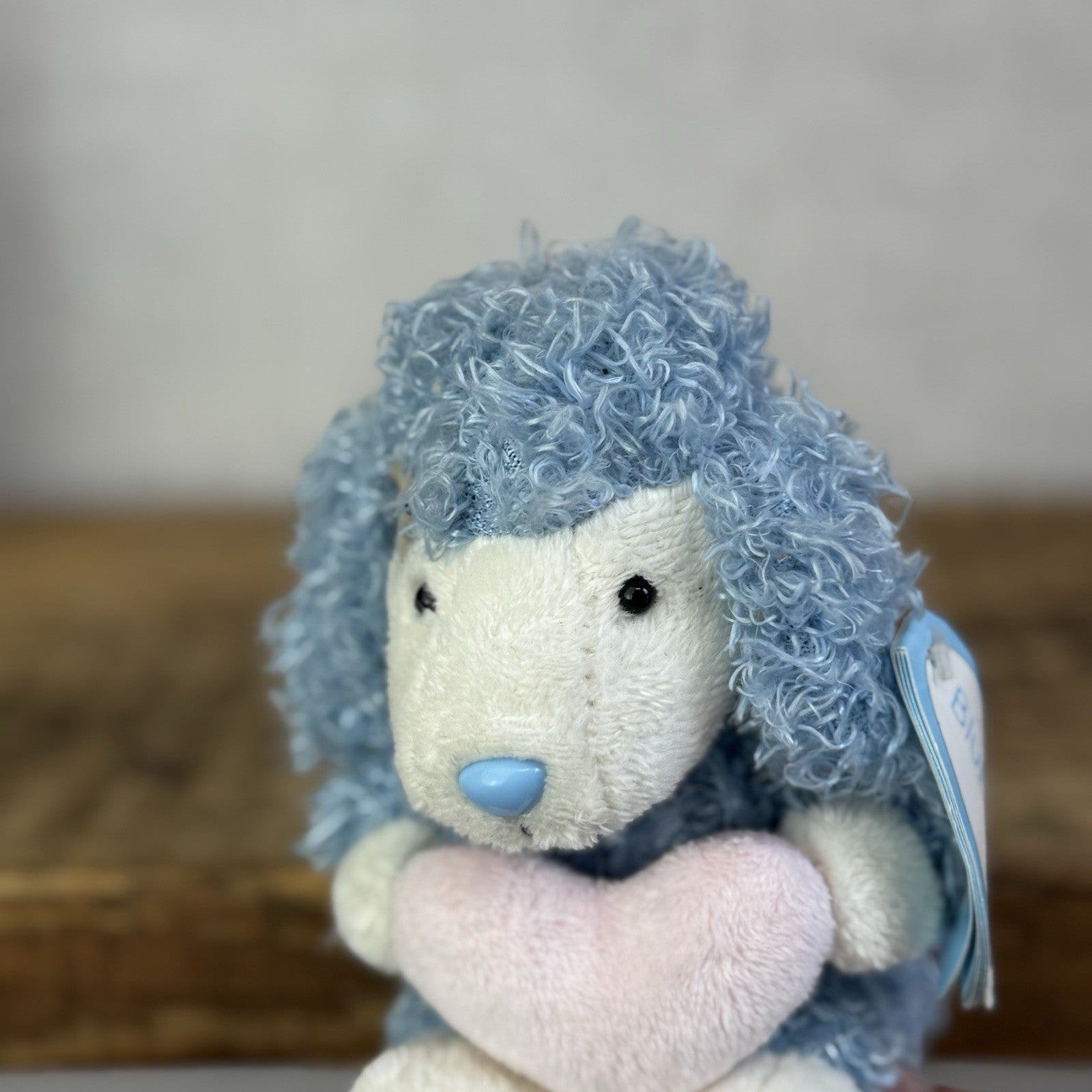 Blue Nose Friends Pearl The Poodle #39 - Mini Curly Hair Dog Holding Heart 5"