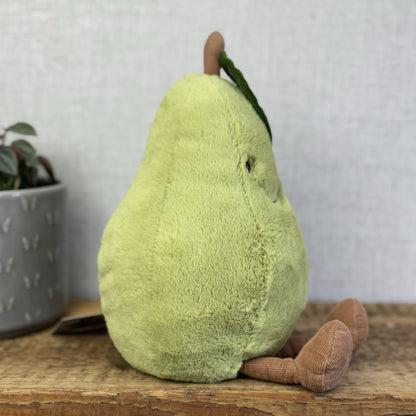 Jellycat Amuseable Pear - Large Pear Soft Toy Original Pear Soft Toy Beanie 12"