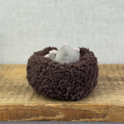 Jellycat Hibernating Mole- Baby Sleeping Mole & Nest Soft Toy Plush Cute NWOT 5”