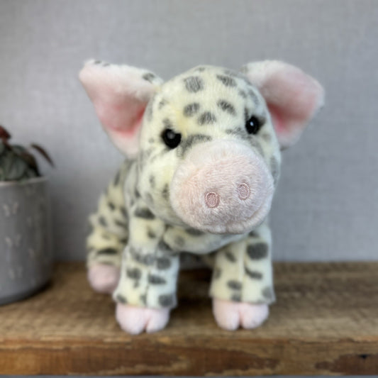 Douglas Cuddle Toys - Pauline Spotted Pig Cream/Grey Pig Medium 10"