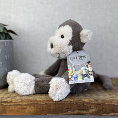 Jellycat Small Snugglet Brodie Monkey - Small Brown Monkey Soft Retired 11"