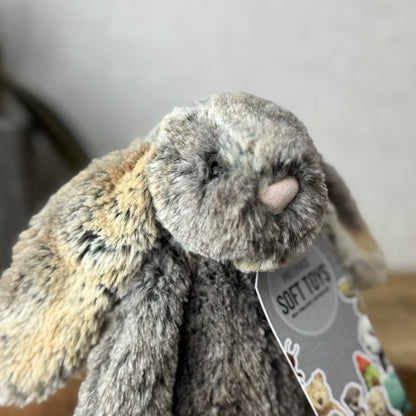 Jellycat Small Cottontail Bunny - Woodland Bunny - Brown Grey Bunny Small 8”