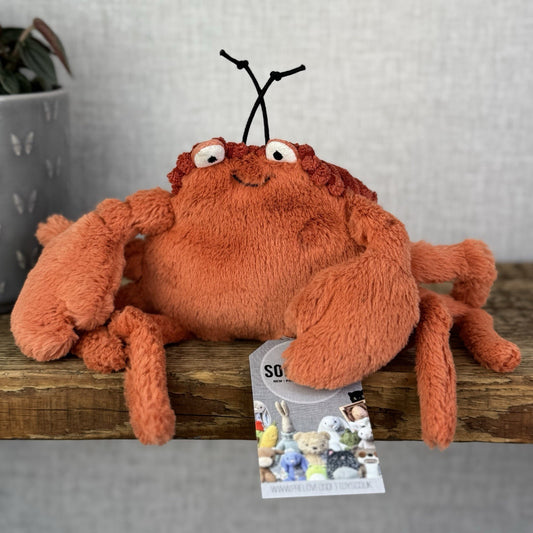 Jellycat Small Crispin Crab Soft Toy - Red Sea Crab Soft Plush Beanie 12”