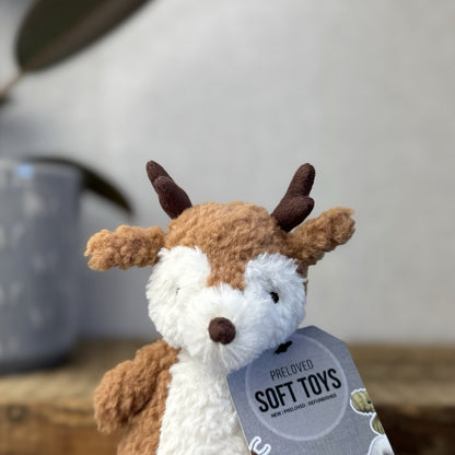 Jellycat Wee Reindeer - Tiny Reindeer Soft Toy Beanie Pocket Pal Christmas 5”