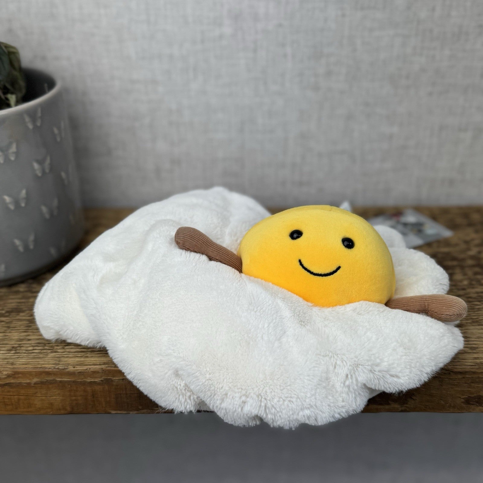Jellycat Amuseable Fried Egg - Egg Soft Toy Sunny Side Up Medium Retired 9"