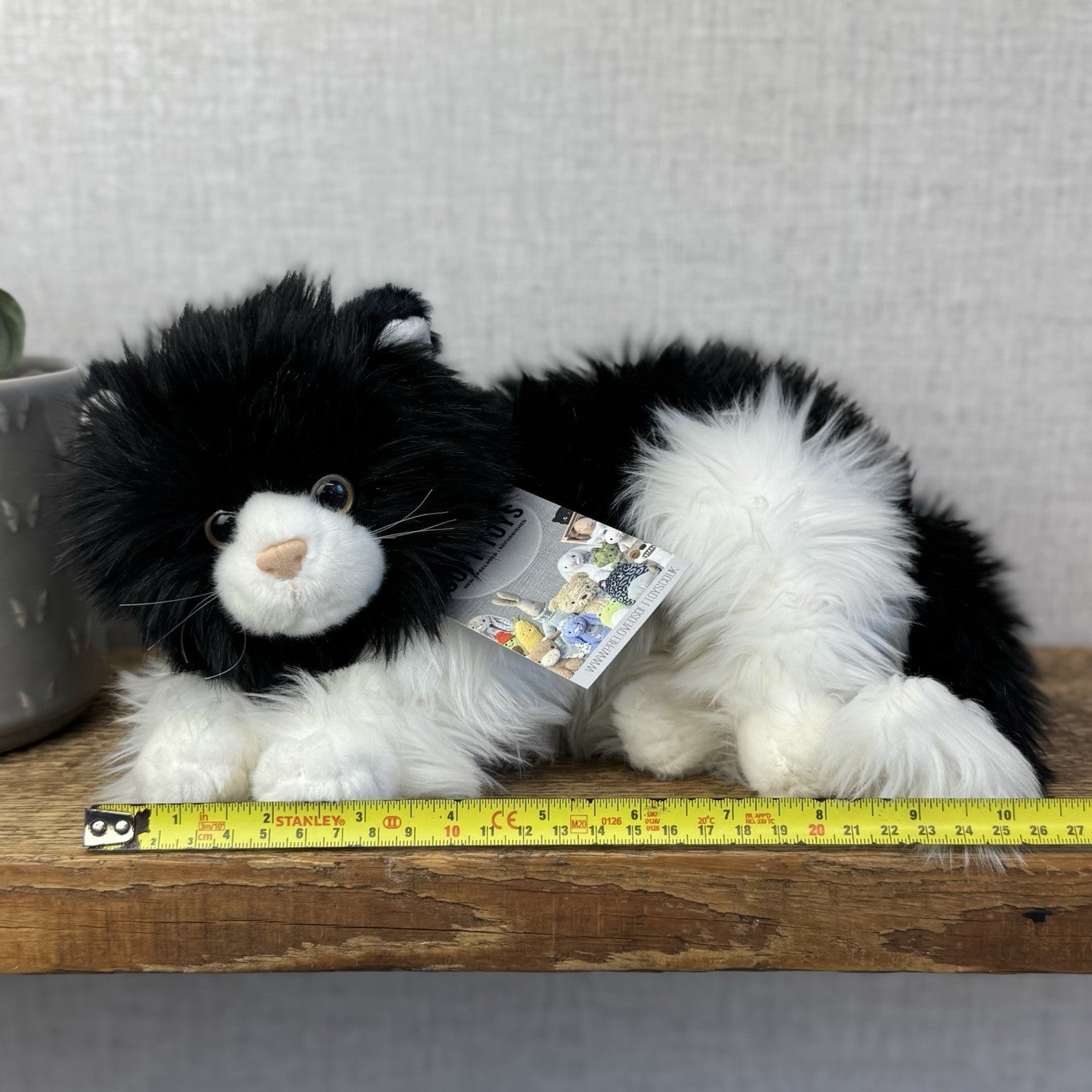 TY Kitties Black & White Fluffy Cat Soft Toy Retired Beanie 2007
