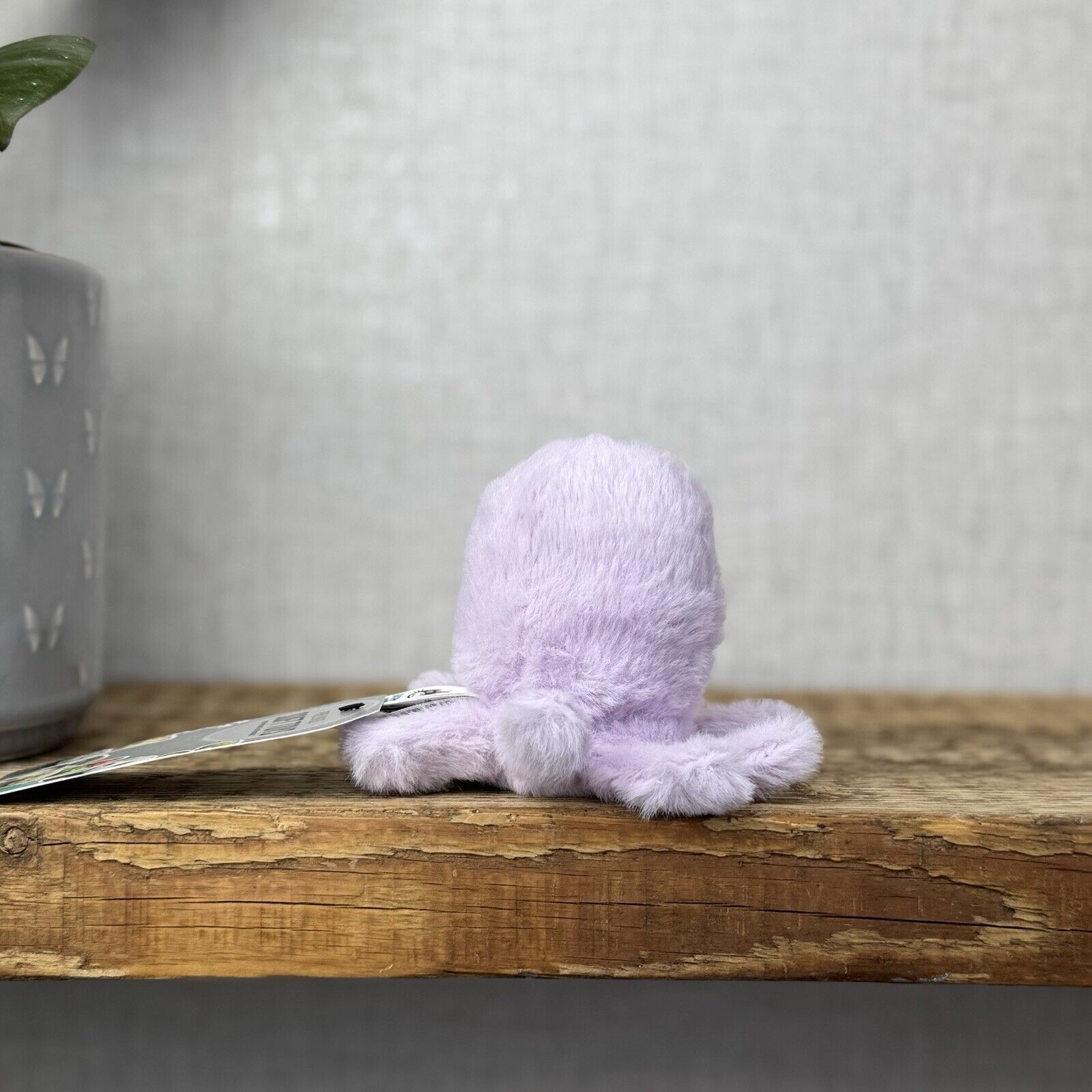Jellycat Fluffy Octopus - Lilac Fluffy Octopus Plush Soft Toy - Pocket Pal 3"