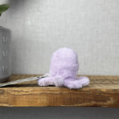 Jellycat Fluffy Octopus - Lilac Fluffy Octopus Plush Soft Toy - Pocket Pal 3"