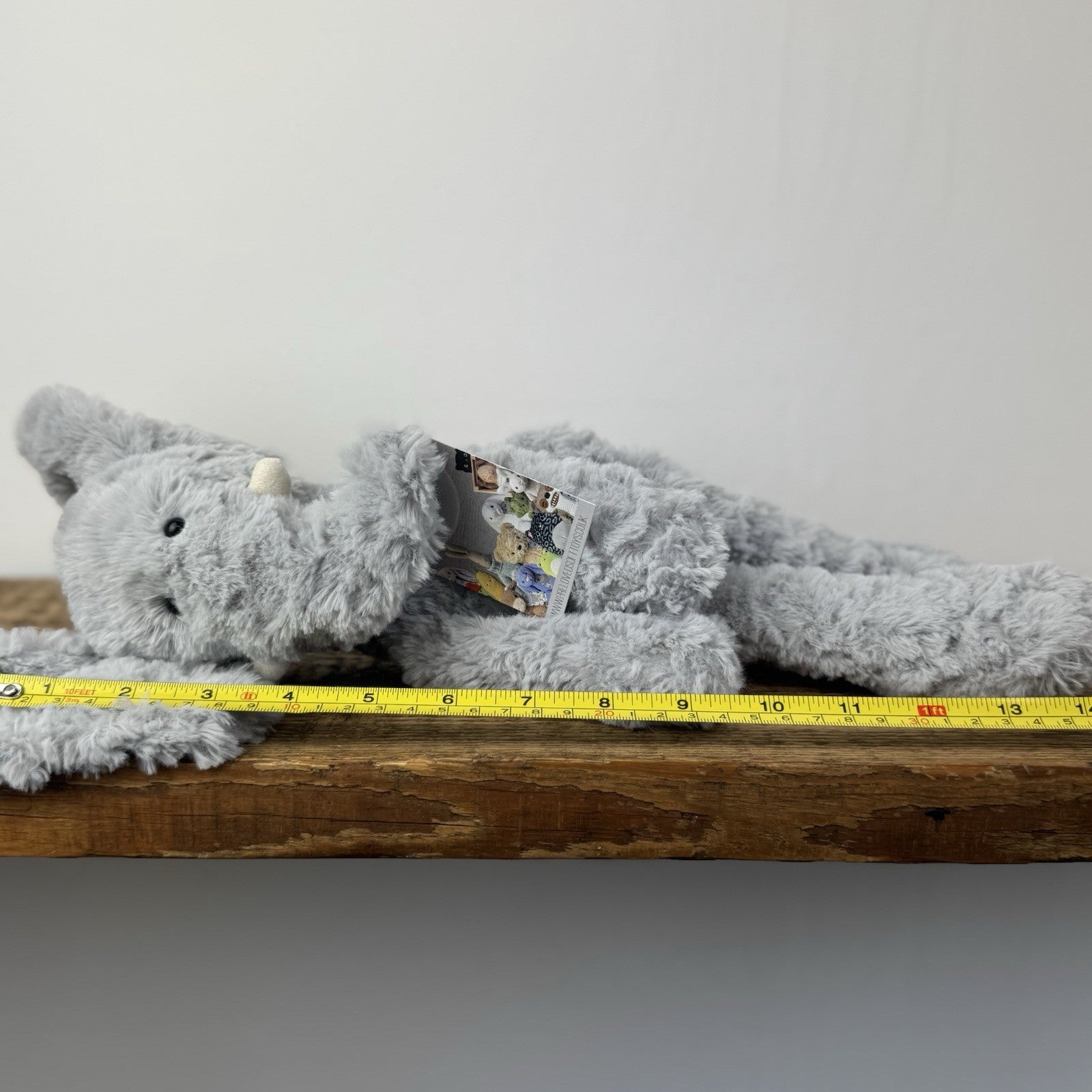Jellycat Bobo Elephant - Grey Textured Beanie Soft Toy Retired Rare Vintage 14"