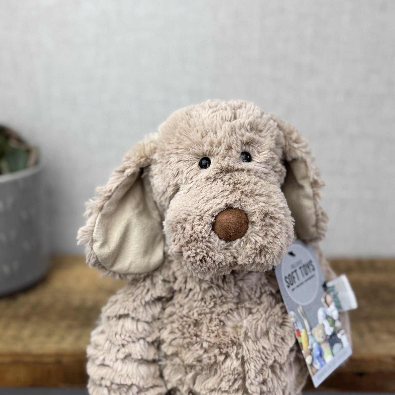 Jellycat Medium Skiffles Dog - Medium Textured Beanie Soft Toy Retired NWOT 14"