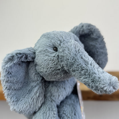Jellycat Medium Huggady Elephant - Blue Beanie Elephant Rare/Retired 11"