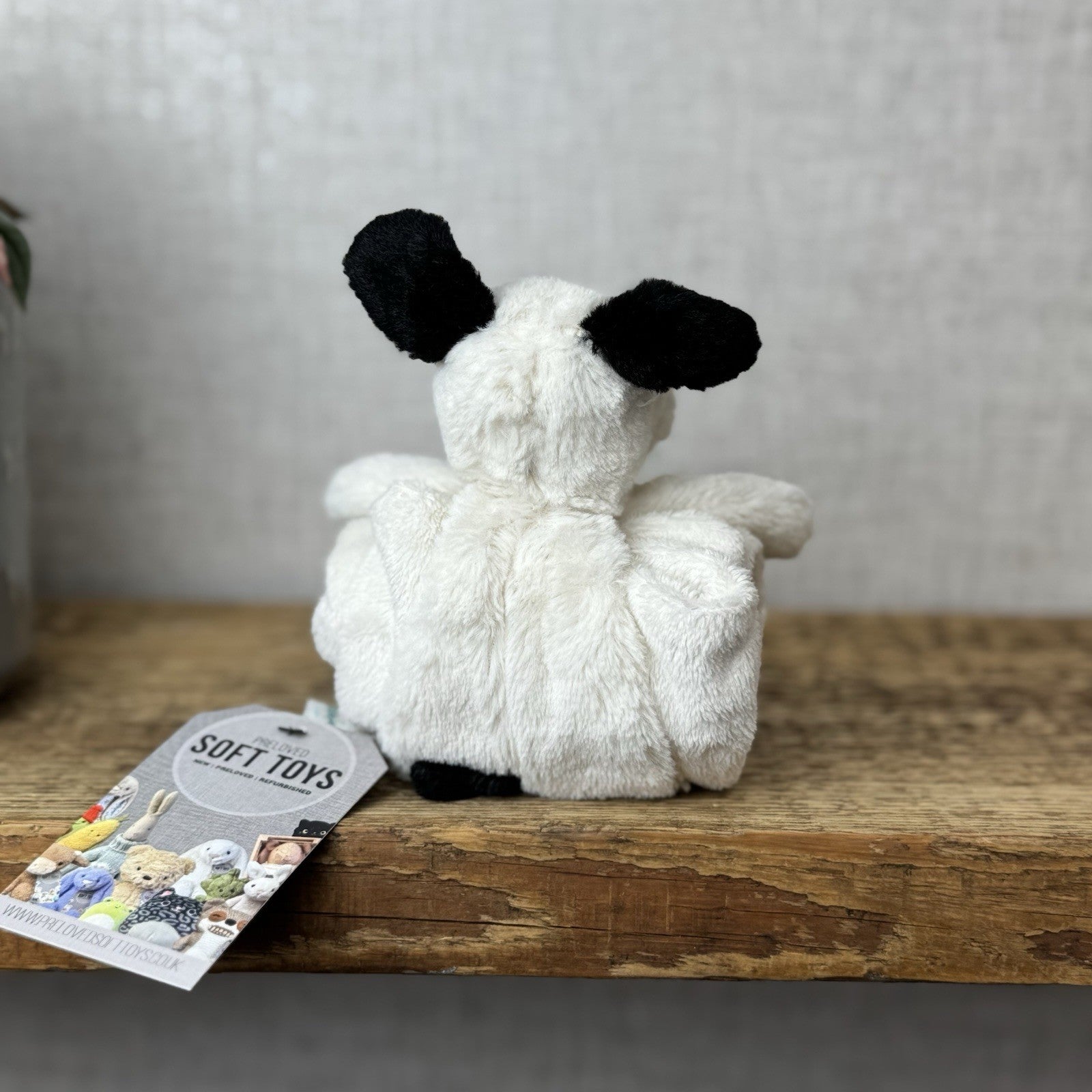 Jellycat Bashful Puppy Roll Over Comforter - Bashful Black & White Dog Soother