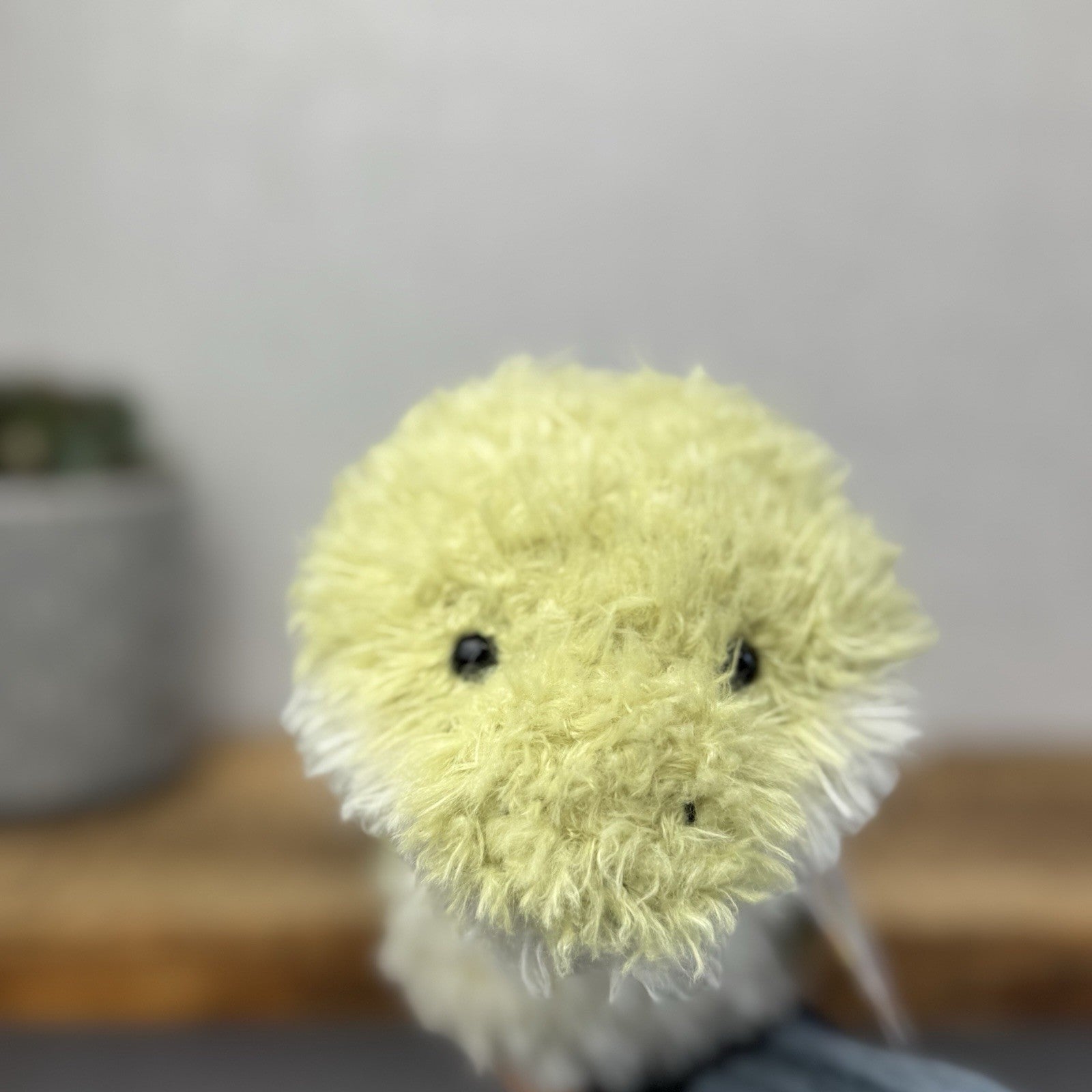 Jellycat Little Snake - Fluffy Light Green Snake Beanie Plush Curly Hair 7”