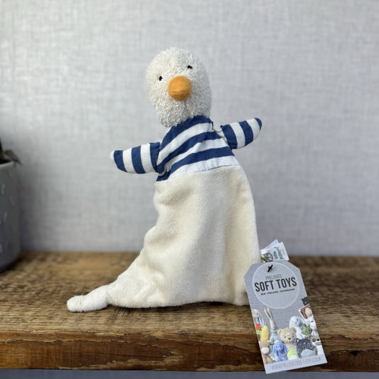 Jellycat Berdita Duck Soother Comfort Blanket - Cream & Navy Baby Duck Comforter