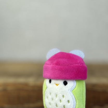 Squishmallow Squishville -Owen Owl & Pink Hat Accessory  (Multi Buy Discount)
