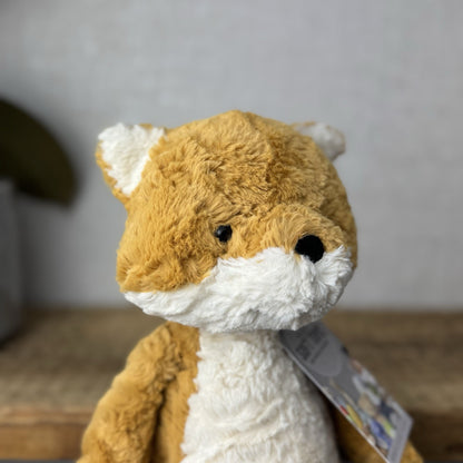 Jellycat Tuffet Fox - Orange Textured Fox Beanie Plush Woodland Retired 12"