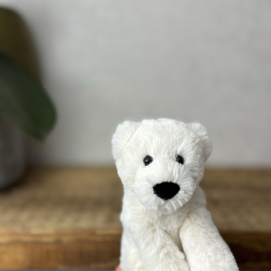 Jellycat Tiny Perry Polar Bear Tiny White Bear - Pocket Pal Plush Mini Beanie 5”