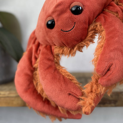 Jellycat Spindleshanks Crab - Red Fluffy Legs Crab Retired Soft Toy Beanie 12”