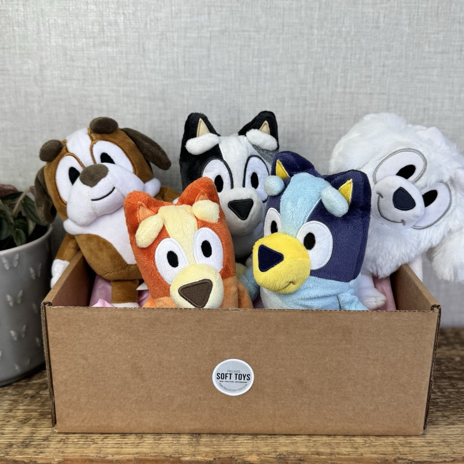 Cbeebies Bluey Tv Character Plush Bundle - Bluey, Bingo, Winston, Muffin, Lila