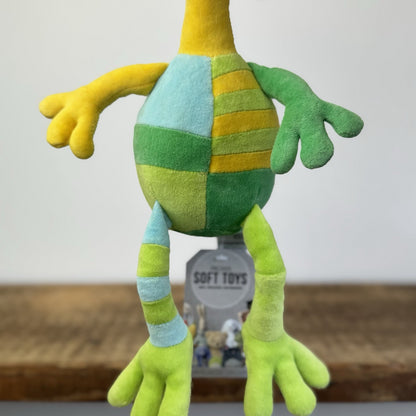 Jellycat Leggy Frog - Green Vintage Patchwork Soft Toy Rare 12"