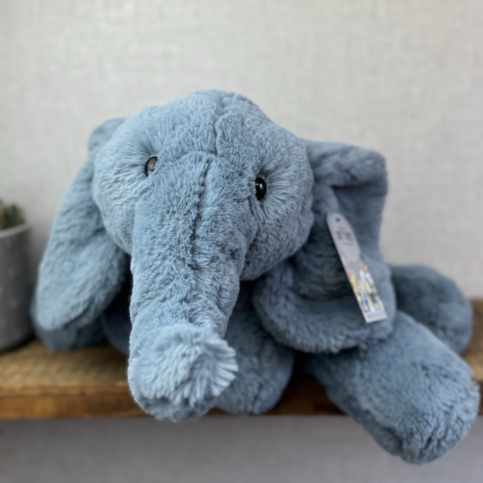 Jellycat Large Huggady Elephant - Big Floppy Elephant Beanie Rare/Retired 26"