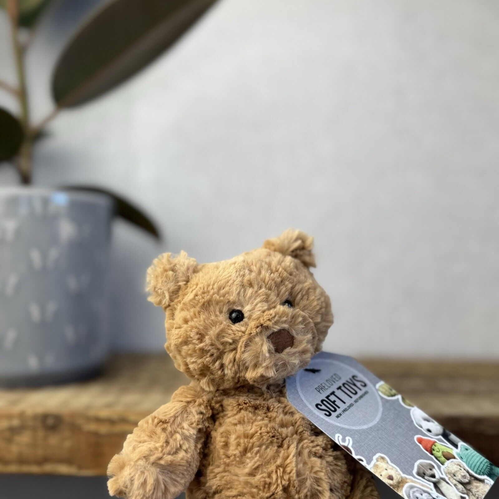 Jellycat Tiny Bartholemew Bear - Tiny Bear Jellycat Beanie Light Brown 7"