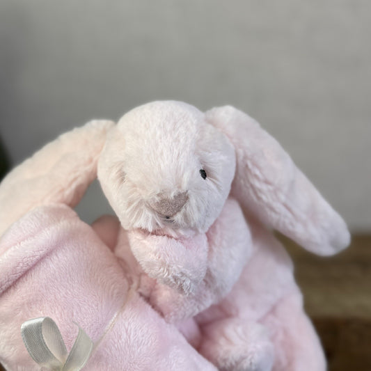 Jellycat Bashful Pink Bunny Soother - Pink Bunny Comfort Blanket Soother Rabbit