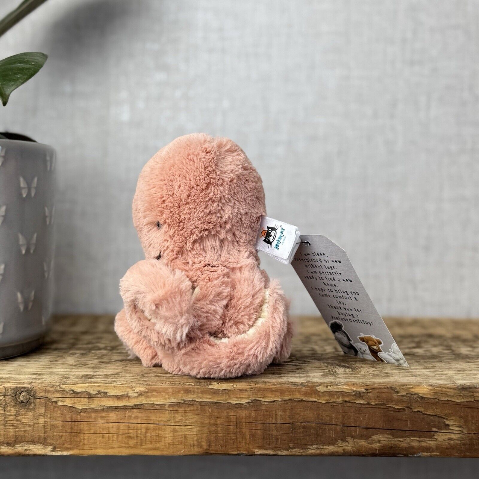 Jellycat Baby Odell Octopus - Small Pink Soft Toy Octopus Beanie Plush 5"
