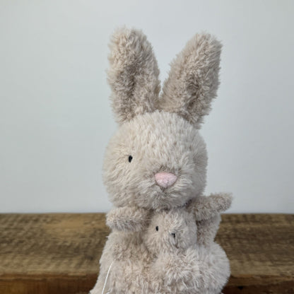 Jellycat Huddles Bunny Beige Rabbit Hare Mum With Baby Soft Plush Toy 14"