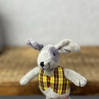 Jellycat Waistcoat Pup Dog - Small Vintage Puppy Beanie In Waistcoat Tiny 6"