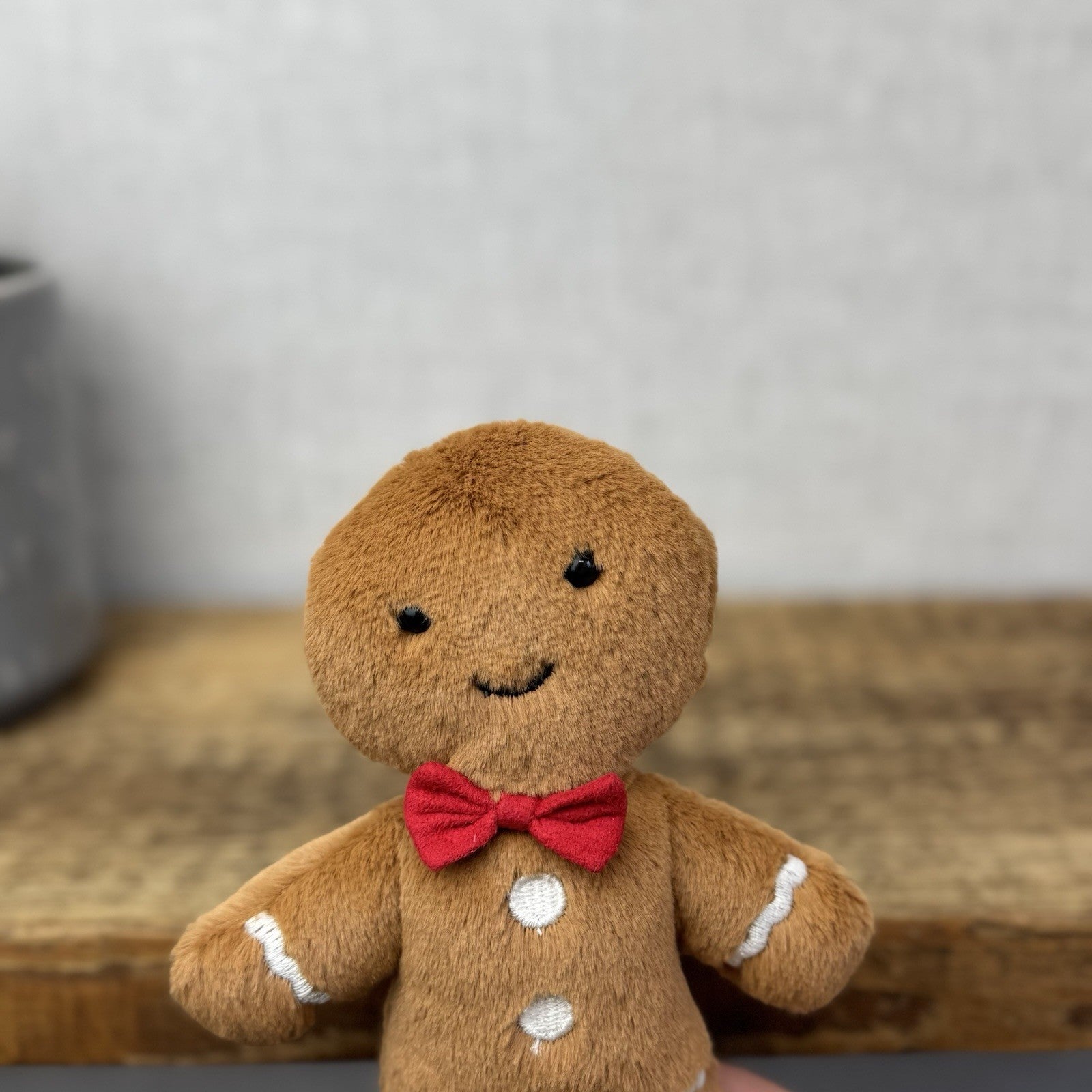 Jellycat Small Jolly Gingerbread Fred - Older Style Red Bow Gingerbread Plush 9"