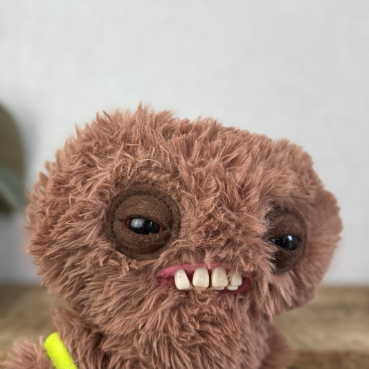 Fuggler Double Trouble - Squidge & Baby Brown Fluffy Funny Rare Monster With Box