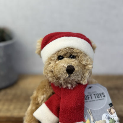 John Lewis Christmas Bear - Small Bear Christmas Hat & Scarf Beanie 2009 9"