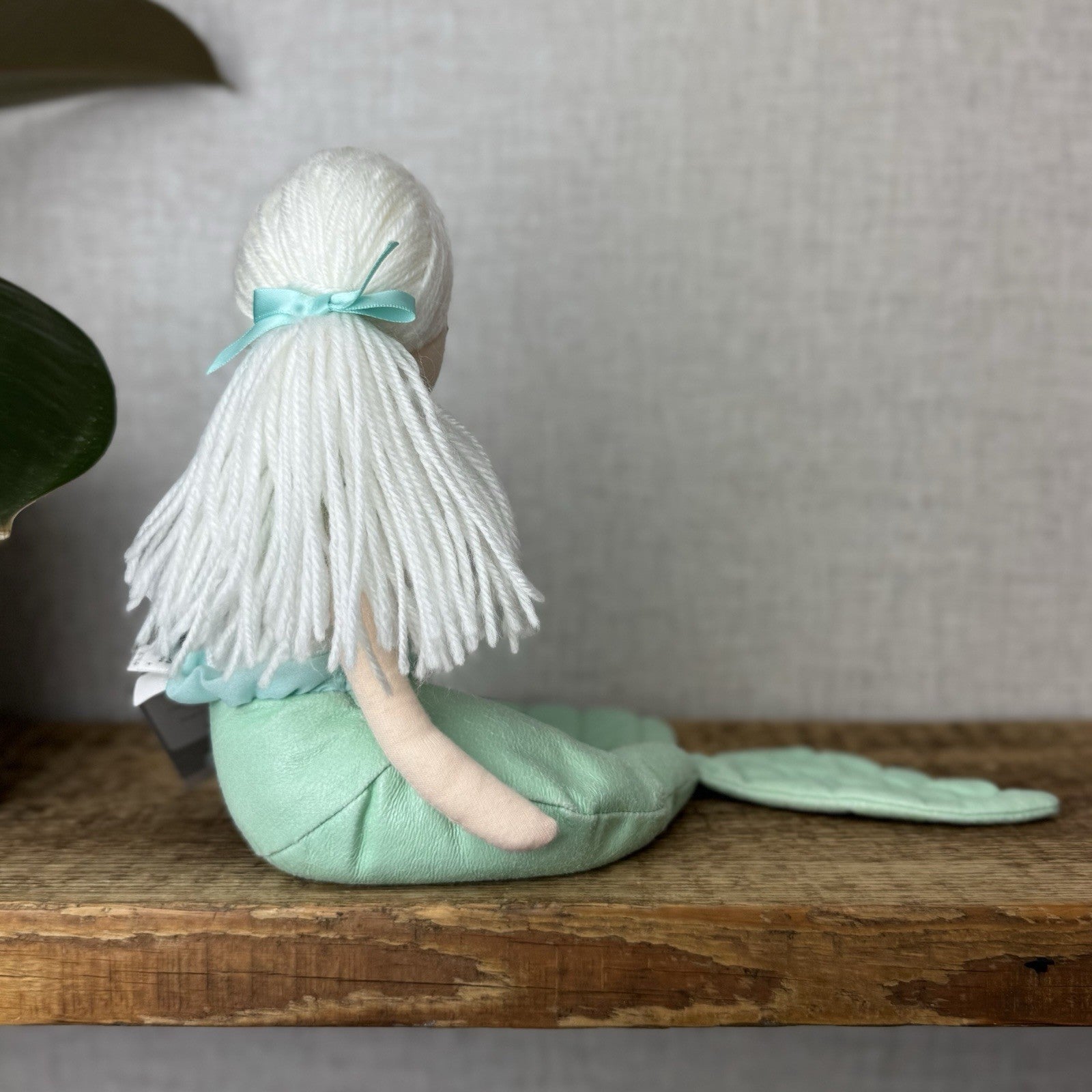 Jellycat London Maddie Shellbelle Mermaid Plush Doll Vinyl Green Tail Rare 16"