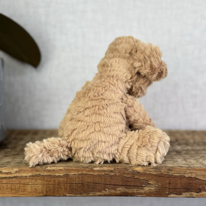 Jellycat Small Fuddlewuddle Puppy - Small Sitting Textured Honey Dog Retired 6"