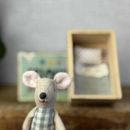 Maileg St Louis Matchbox Mouse - Wooden Matchbox Vintage Rare (Damage Matchbox)