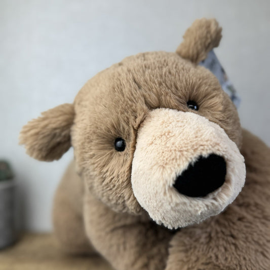 Jellycat Large Laying Woody Bear - Huge Brown Beanie Bear Large Retired 25”