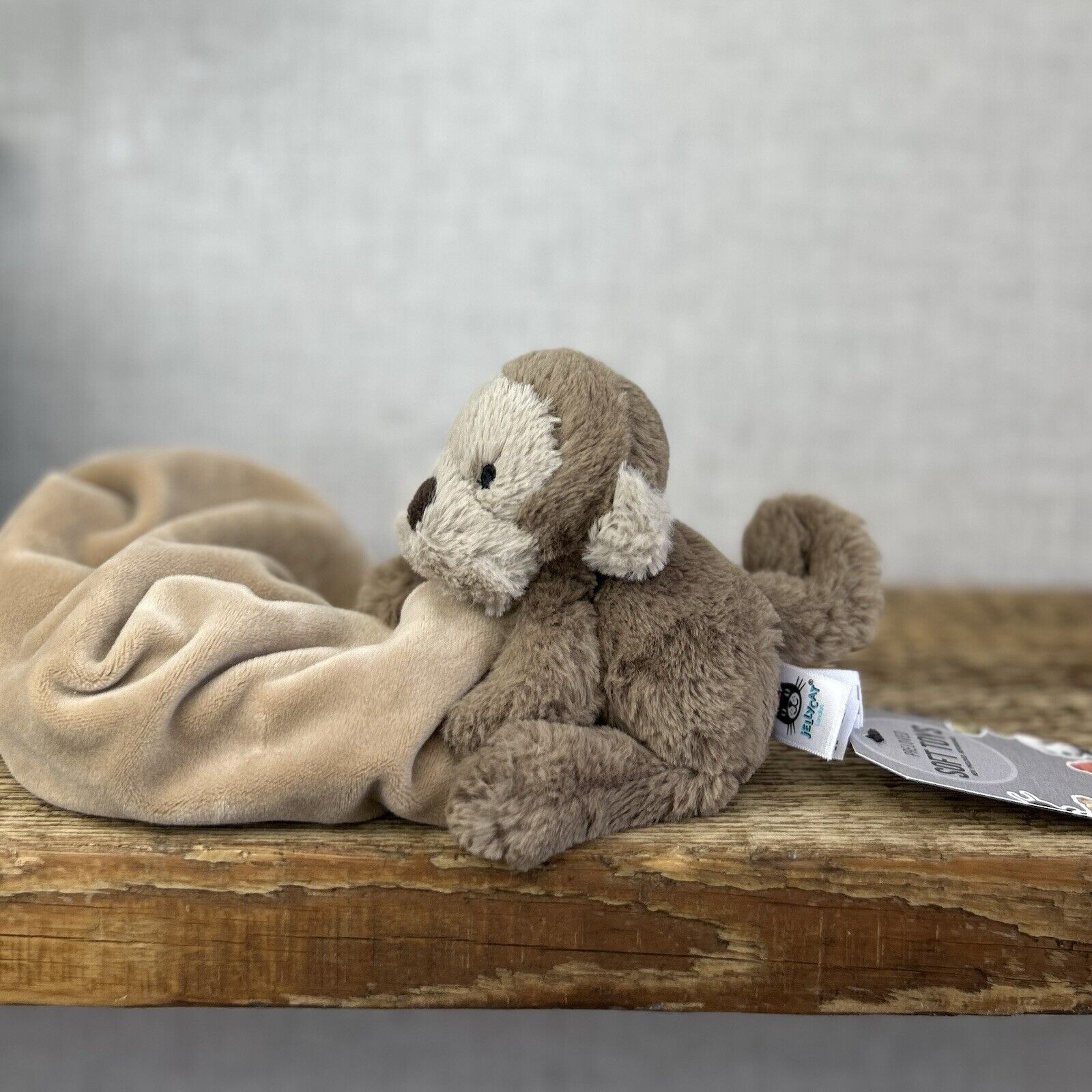 Jellycat Shooshu Monkey Soother - Super Soft Monkey Comforter - Blankie (Smudge)