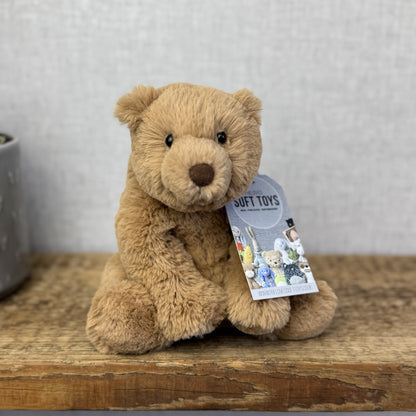 Jellycat Small Cecil Bear - Small Sitting Brown Bear Beanie Plush Retired 8"