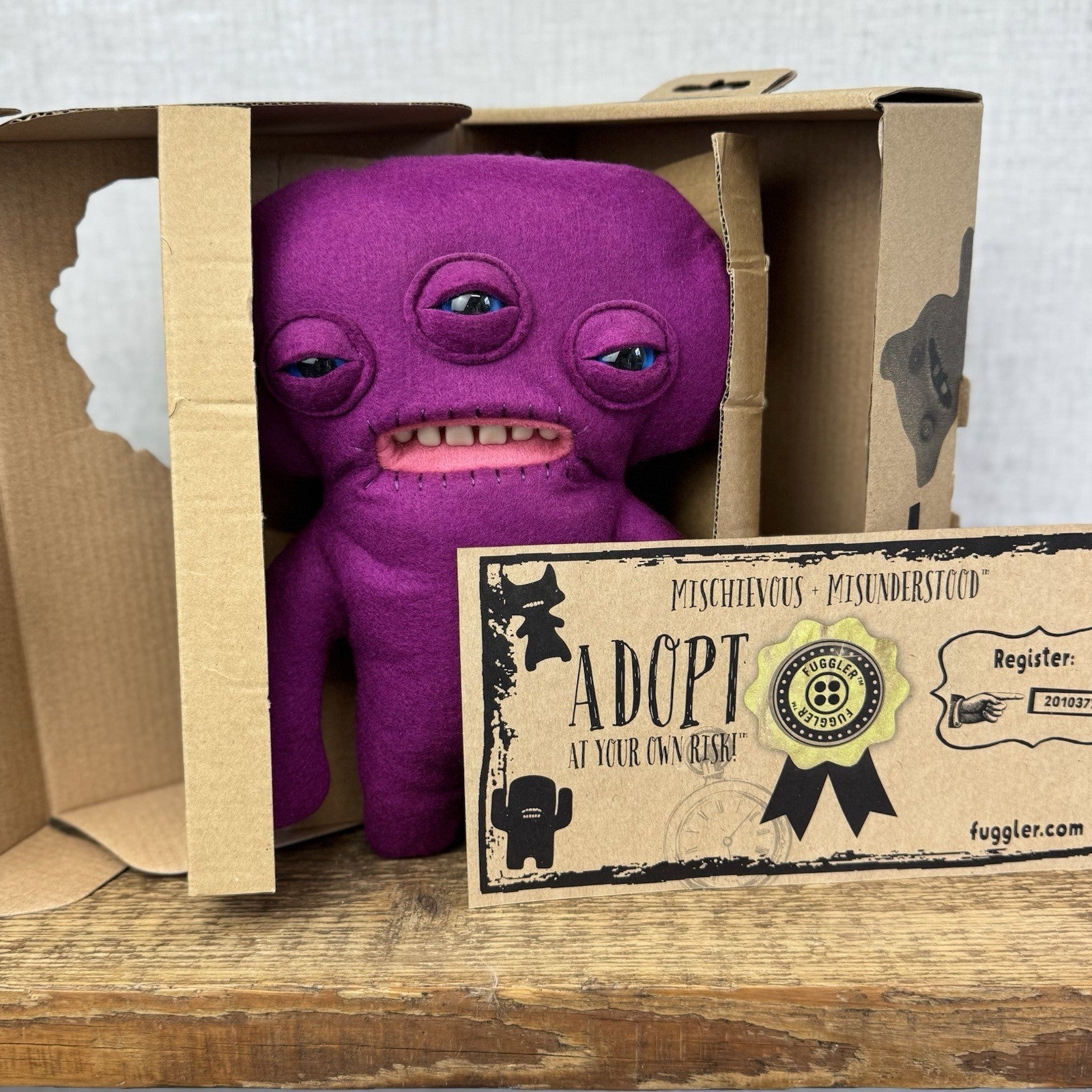 Fuggler Collectible Annoyed Alien Purple With Box And Certificate